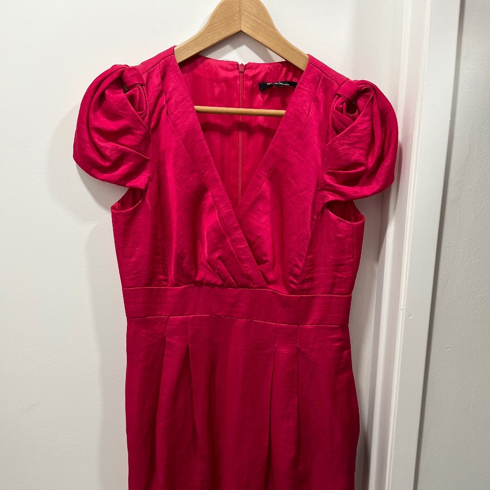 Nanette Lepore Fuchia/Hot pink midi cocktail dress